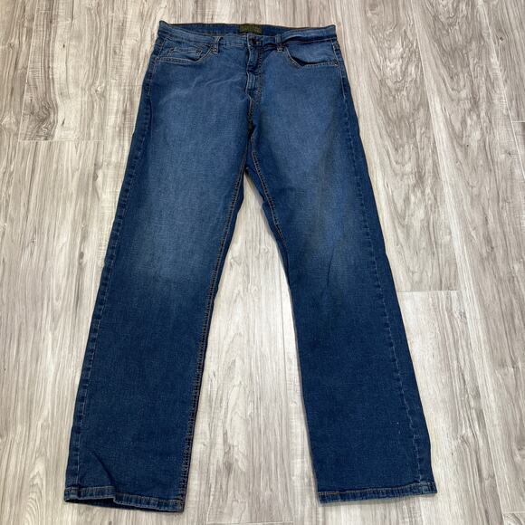 Urban Star Men’s W36 L34 Blue Jeans Straight Leg Stretch Denim - Picture 1 of 9